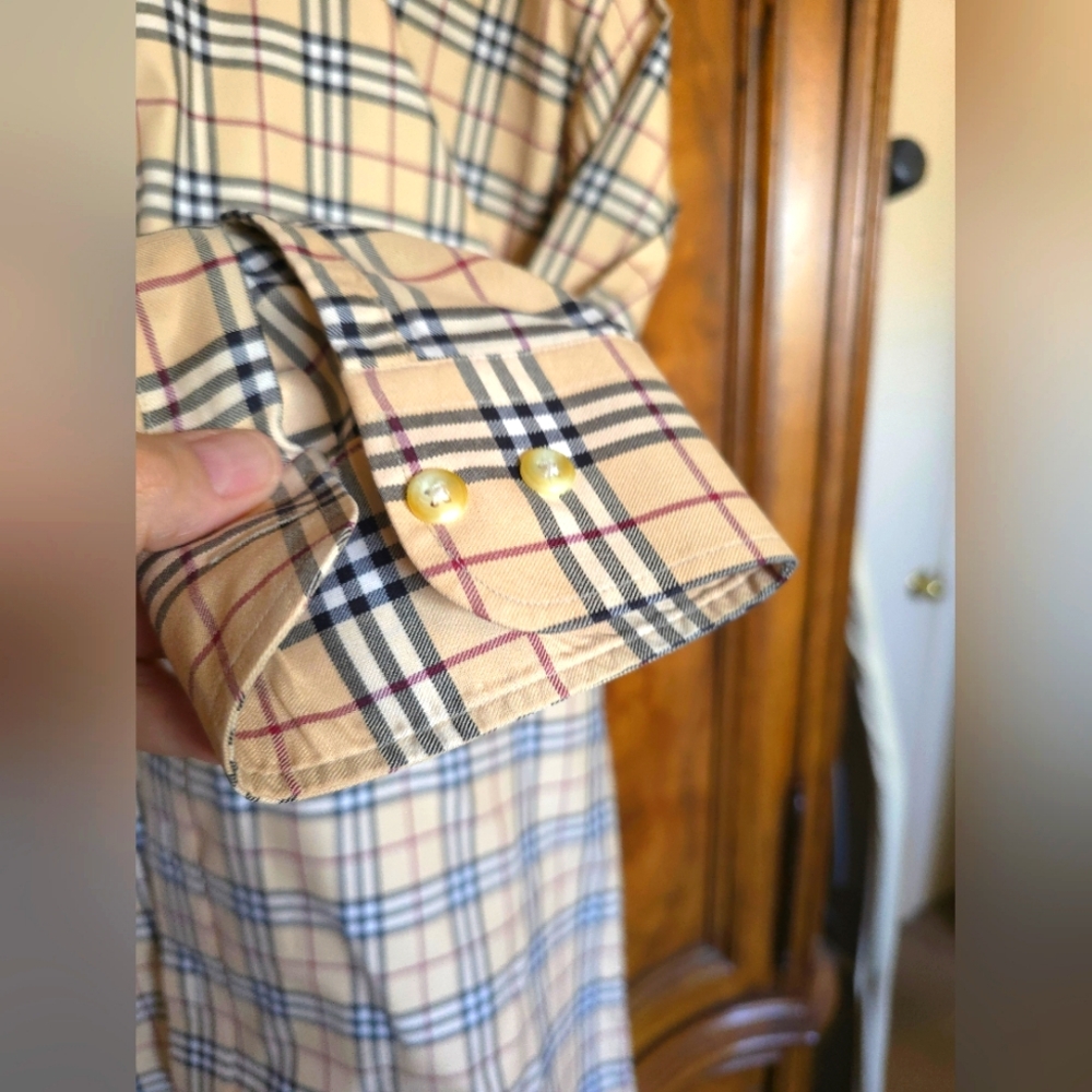 Burberry Beige Checkered Men's Shirt - Picture 3 of 5